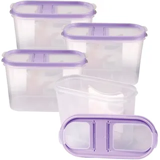 BestLivings Vorratsdose lila 7 cm x 17 cm x 12,5 cm 1,4 l 4-teiliges Set