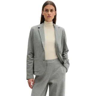 Marc O'Polo "aus Organic-Cotton-Mix", Damen, Gr. 36, light grau, Jersey, Obermaterial: 91% Baumwolle, 8% Polyester, 1% Elasthan, gestreift, regular fit normal, normaler Saum, Blazer