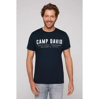 CAMP DAVID T-Shirt mit Logo-Print auf der Vorderseite blau XXL (58/60)