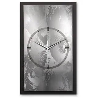 Kreative Feder Wanduhr 3D Designer-Wanduhr Silver Swirl (ohne Ticken; Funk- oder Quarzuhrwerk; elegant, außergewöhnlich, modern) silberfarben