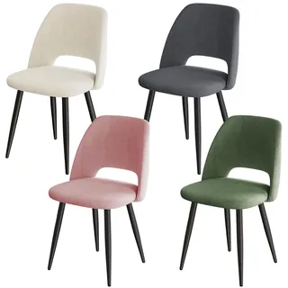 ANVOFONG 4er Set Esszimmerstühle aus Cord,Stuhlbeine aus Metall,Farbig | Tragkraft 150 kg,Gepolsterter Stuhl mit durchbrochenem Design,Moderne Restaurantstühle, Küchenstühle, Wohnzimmerstühle