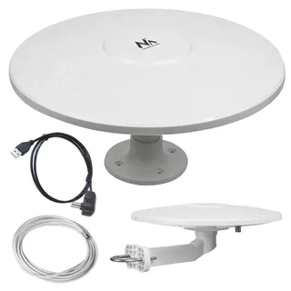 Maclean Brackets Maclean MCTV-947 Omnidirektionale Antenne Multidirektionale Außenantenne Aktive Fernseher-Antenne DVB-T/T2 H.265 HEVC (Camper - USB)