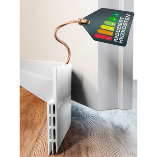 DOMAR ZUGLUFTSTOPPER TÜR 100 cm – Selbstklebende Türdichtung Unten extra stark – Effektiver Zugluftstopper Türen gegen Kälte & Energieverlust – Weiß