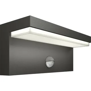 Philips Außenwandleuchte Aluminium 9,2 cm inkl. Bewegungsmelder anthrazit