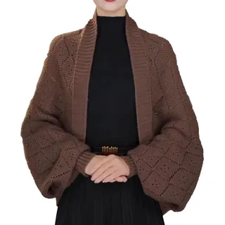 CEAeis Weiche Schals und Tücher für Damen, Warmer Kaschmirschal, gestrickter Zopfschal, gestrickter Schal mit Ärmeln für Damen