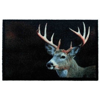 Fußmatte Matte Inspiration deer black 50 x 75 cm Anti-Rutsch, MD Entree, Rechteckig braun|schwarz