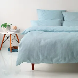 ELEGANTE Pure Leinen Pastellgrün 40 x 80 cm + 80 x 80 cm