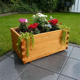 Promadino Pflanzkasten Siena  (Außenmaß  (L x B x H): 79,5 x 49,5 x 38,5 cm, Holz, Braun)