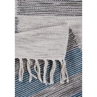 Tom Tailor Kelim Teppich Modern 160 x 230 cm Mischgewebe Blau Türkis