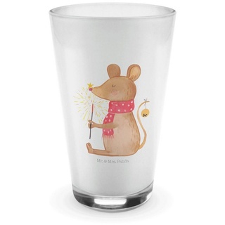 Mr. & Mrs. Panda Glas Maus Weihnachten - Transparent - Geschenk, Wintermotiv, Weihnachtsdek, Premium Glas, Herzliche Motive