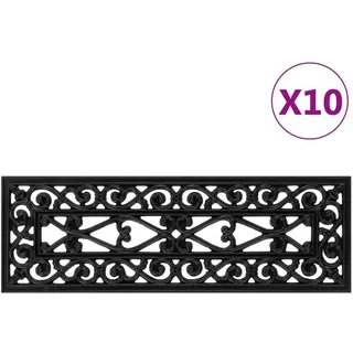 vidaXL Stufenmatte 25 x 75 cm Schwarz