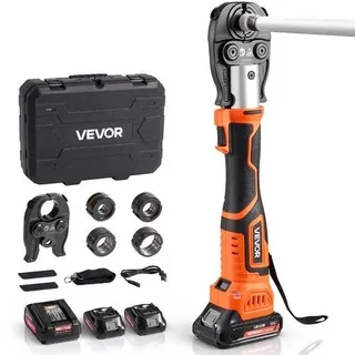 Vevor Pressmaschine, 18-V-Elektro-Rohrpresswerkzeug-Set für PEX- & Aluminium-Kunststoff-Rohre – mit Pressbacken U16, U20, U25 & U32, 2 x 2-Ah-Akkus