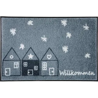 Erwin Müller Fußmatte Fußmatte "Winterhäuser", eckig, Höhe: 7 mm, Motiv grau