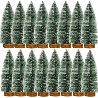 16PCS Mini Künstlicher Weihnachtsbaum Künstlich Klein Deko 15cm mini weihnachtsbäume für Weihnachtsdeko DIY Weihnachts Baum klein Künstlich Mini Grün Tannenbaum