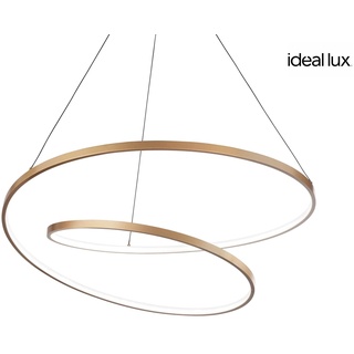 Ideal Lux LED Pendelleuchte OZ, rund, Ø 800 mm, 59W, 3000K, 6000lm, IP20, höhenverstellbar, Messing IDEA-269467