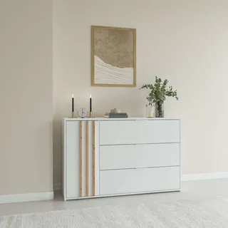 OTTO home Kommode Calera mit Drehtür, 3 Schubladen 125 x 80 x 35 cm Weiß