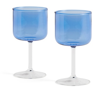 HAY - Tint Weinglas, blau / klar (2er-Set)
