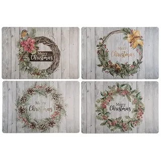 Out of the Blue Backform Tischsets Merry Christmas Cottage Weihnachten, 4er Set