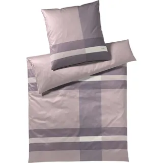ELEGANTE Modern Wendebettwäsche Baumwolle Rosa 135 x 200 cm + 80 x 80 cm