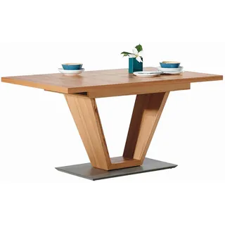 Moderano Esstisch, Buche, Holz, Holzwerkstoff, Kernbuche, furniert, rechteckig, U-Form, 90x75x130-178 cm, Goldenes M, ausziehbar, in verschiedenen Größen erhältlich, Holzdekoren Variantenauswahl, Esszimmer, Tische, Esstische, Esstische ausziehbar