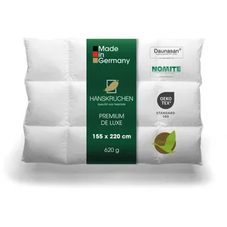 HANSKRUCHEN HANSKRUCHEN® Premium de Luxe Daunendecke 155x220 cm - Leicht / Übergang - Made in Germany Kassettendecke aus 100% Baumwolle - Allergiker geeignet