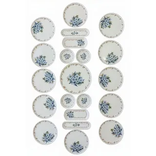 Hermia Concept Geschirr-Set (21-tlg), 12 Personen, Keramik, 12 Personen geeignet, Spülmaschinengeeignet blau|weiß