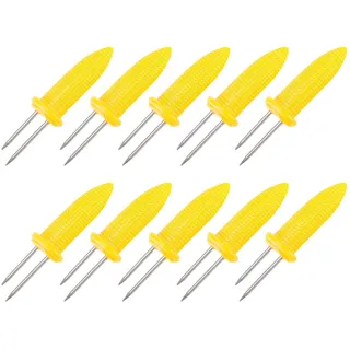 10 Stück Maiskolben Spieße, Edelstahl Maiskolbenhalter, wiederverwendbare Mais Halter, BBQ Grillzubehör für Outdoor Grillen und Grillpartys