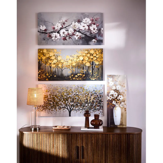 Euroart Aluminiumbild Silver Tree I, Mehrfarbig, Metall, rechteckig, 100x50x2 cm, einfache und schnelle Anbringung, Bilder und Zubehör, Wandbilder, Metallbilder