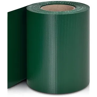 Juskys PVC Sichtschutzstreifen 0,19 x 35 m grün inkl. Befestigungsklemmen 30 St.