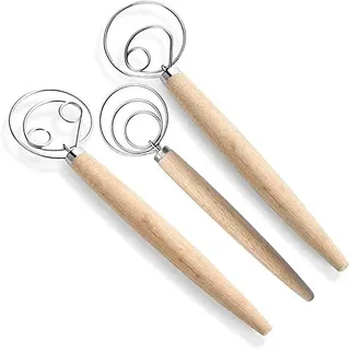 Pesfehhy DäNischer Teig Schneebesen Brotmischer, 3 StüCk Edelstahl HolläNdischer Schneebesen für Kuchen Dessert Brot Pizza GebäCk KüChe Backwerkzeug