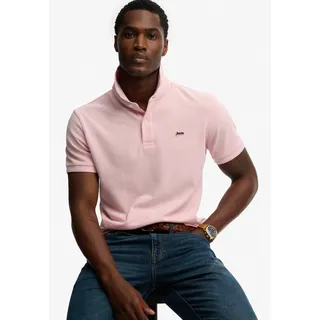 Poloshirt SUPERDRY "CLASSIC PIQUE POLO", Herren, Gr. 3XL, rosa (montauk pink), Piqué, Obermaterial: 100% Baumwolle, unifarben, relaxed fit normal, ohne Ausschnitt, Shirts, Baumwolle, relaxed fit
