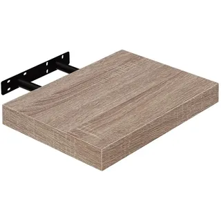 EUGAD Wandregal Wandboard Buchregal, Helles Kaffeebraunes 25cm, MDF 1er | Geeignet für die Montage in Wohn-, Schlaf- und Badezimmern, Fluren sowie Küchen
