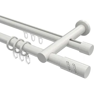 GARDINENSTANGE RUNDROHR-INNENLAUF Platon Zoena 360 cm (geteilt in 2 x 180 cm), 2-läufig, 20 mm Ø Weiß
