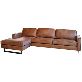 KAWOLA Ecksofa Vilnius Kunstleder Longchair links cognac