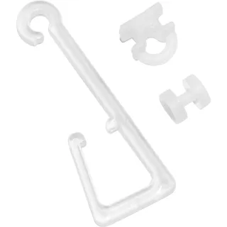 GARDINIA Haken für Stoffösen mit X-Gleiter und Rollen Transparent 10-er Pack