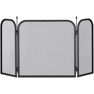 Relaxdays Kaminschutzgitter 3-teilig 52,5 x 97 cm Schwarz