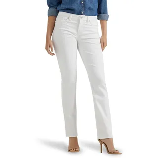 Lee Damen Legendary Mid Rise Straight Leg Jeans, Weiss/opulenter Garten, 40 - 40