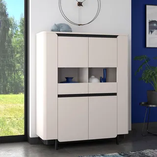 Forte Vitrine Vodol 130,3 x 44,8 x 161,1 cm Beige