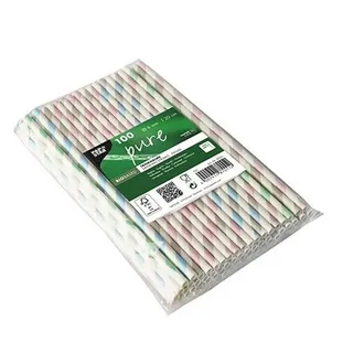 Papstar Trinkhalme Papier Ø 6 mm 100 St. Bunt/Mehrfarbig