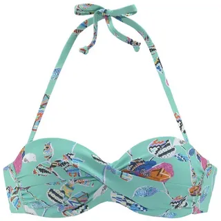 SUNSEEKER Bügel-Bandeau-Bikini-Top Damen türkis-bunt Gr.34 Cup A