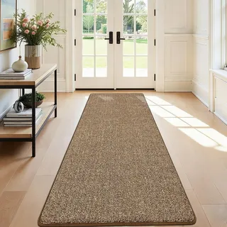 Lange rutschfeste Fußmatte 80 x 250 cm, Waschbar und Absorbierend - Braun
