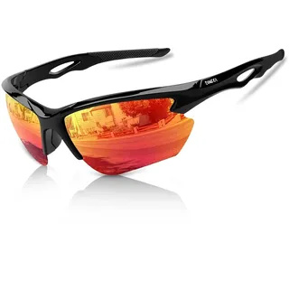 BONDDI Fahrradbrille, Sportbrille für Herren Damen, TR 90 Unbreakable Frame Polarisierte Sportsonnenbrille mit UV400 Schutz, für Radfahren Golf Baseball Laufen Wandern