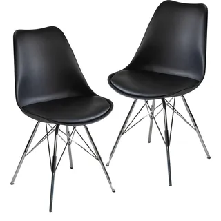 FineBuy, Stühle, 2er Set Esszimmerstuhl  Küchenstuhl Kunststoff Stuhl Skandinavisch Modern