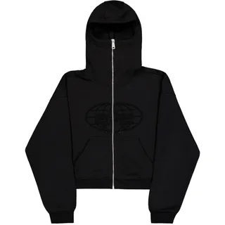 Alpha Industries Damen Rhinestone World Zip Hoodie Jacke, Black, S