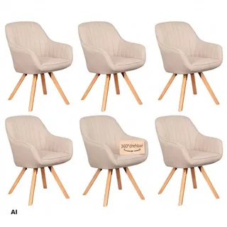 Mr. Deko Esszimmerstuhl Matera Polyester beige 6er Set