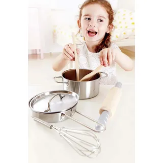 Hape Set Küche Holz Kochset Kochtopf Pfanne Geschirr Kinderküche Spielküche