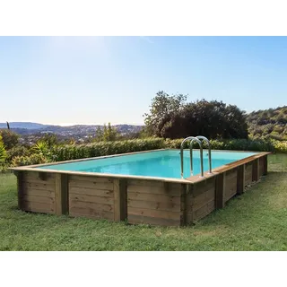 Holzpool-set Rechteckig "murano" - 12,20 X 6,20 X 1,44 M