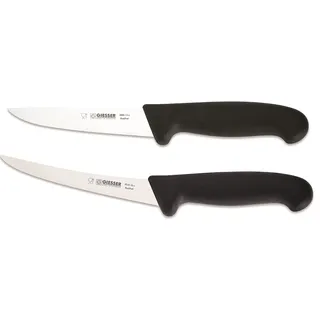Giesser Messerset Messer Ausbeinmesser schwarz 15 cm Klingenlänge Messer Stechmesser schwarz 13 cm Klingenlänge