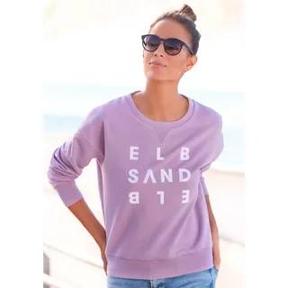 Sweatshirt ELBSAND "Ylva" Gr. L (40), lila Damen Sweatshirts mit Logodruck, sportlich-casual
