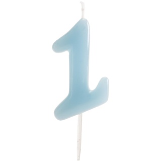 dekora - Originale Geburtstagskerzen Zahlen in Blau - Kerze 1 Geburtstag Junge - Geburtstagskerze 1 Jahr